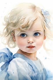 Blue Haired Girl Art Print