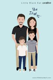 Family Portrait Illustration Custom Family Portrait Cartoon Drawing Digital Portrait Illustration Portrait Illustration Custom Family Portrait Family Cartoon