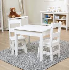 Melissa Doug Tables Chairs 3 Piece Set White In 2020 Wooden Table And Chairs Table And Chairs Table And Chair Sets