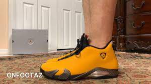 Shop the official nike store for the latest nike shoes, apparel & gear. Air Jordan 14 Xiv Yellow Reverse Ferrari On Foot Youtube