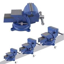 Revolving Table Vice 150mm Jaw Width Bench Clamp 6 Inch Cast Iron Tabletop Vise With Swivel Locking Base Workshop Clamp Blue Bench Vice Bench Clamp Bench Vise