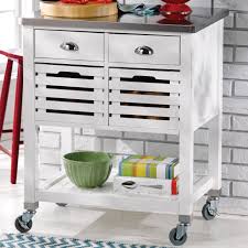 Stainless steel top kitchen cart/island in black finish with 24 black upholstered saddle stools. Stainless Steel Carts With Drawers Ideas On Foter