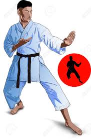 Count to ten in japanese 2. A Karate Man In A White Kimono With A Black Belt Performs Kata Royalty Free Cliparts Vectors And Stock Illustration Image 124294916