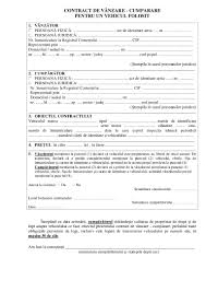 Contractul de tranzactie (drept comercial). Contract De Vanzare Cumparare Pentru Un Autovehicul