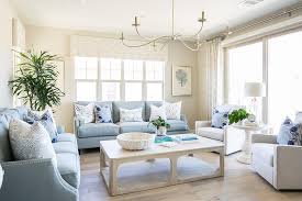 Anthropologue sofa light blue by two seats polys: Powder Blue Sofas With Light Gray Oak Coffee Table Transitional Living Room
