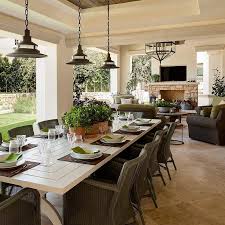 Beautiful Outdoor Covered Porch With Large Table For Entertaining And A Separate Living Area With Firep Outdoor Dining Room Outdoor Living Rooms Outdoor Dining