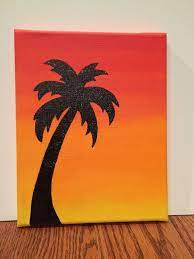 The first video is a quick over view. Palm Tree Sunset Silhouette Tree Painting Canvas Tree Painting Palm Trees Painting
