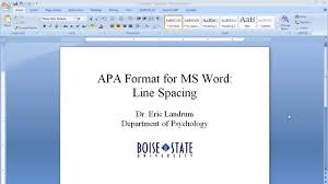 I see how to change the justification, font, etc., but not the spacing. Apa Format For Microsoft Word Line Spacing Youtube