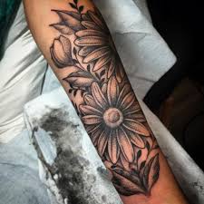 Black And White Daisy Tattoo Designs Pin By Shelby Earls On Tattoo Designs White Flower Tattoos Forearm Flower Tattoo Daisy Tattoo