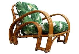 Mid Century Bamboo Lounge Chair W New Beverly Hills Hotel Martinique Style Banana Leaf Upholstery Bamboo Chair Lounge Chair Outdoor Mid Century Lounge Chairs