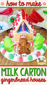 Literacy, math, printables, book lists and more to make learning fun! How To Make A Milk Carton Gingerbread House With Free Printable