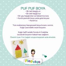 Puf Puf Boya Yapimi Okul Okul Oncesi Duyusal Gelisim Oyunlari