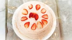 The cake is very delicious and soft. Strawberry Cake Strawberry Christmas Cake Strawberry Jam Cake Simple Cake Youtube