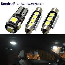 Deechooll 12pcs Led Car Bulbs For Seat Leon Mk2 Mk3 Fr White Interior Lighting Bulb For Seat Leon 1p 5f Dome Read Interior Lighting Reading Light Led Car Bulbs