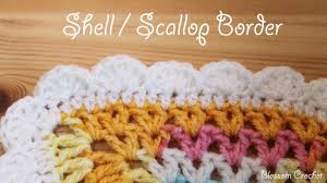 A crochet blanket done in all single or double crochets can be dressed up with a unique border to really make it stand out. Easy Crochet Shell Scallop Border Youtube