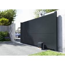 Portail Coulissant Aluminium Lima Gris Anthracite Primo H 180 Cm L 350 Cm Portail Coulissant Cour Moderne Portail Coulissant Electrique