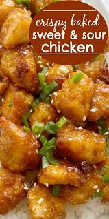 Sweet And Sour Chicken Recipe Homemade Baked Sweet Sour Chicken Is Better Than Any T Baked Sweet And Sour Chicken Recipe Sweet Sour Chicken Chicken Recipes