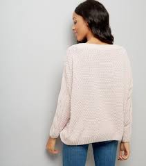 It has a belt for a perfect fit and to really cinch your waist. Shell Pink Chenille Cable Knit Oversized Jumper From New Look On 21 Buttons