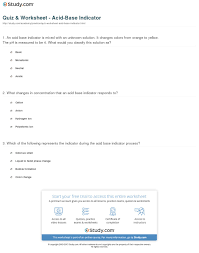 Quiz Worksheet Acid Base Indicator Study Com
