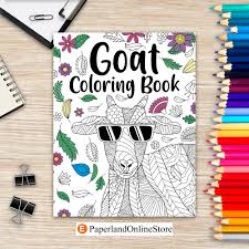 A fun coloring gift book for coffee lovers & adults relaxation with stress relieving animal designs, funny coffee quotes and easy coffee recipes caffeinestar press 4.7 out of 5 stars 4,083 Goat Coloring Book Adult Coloring Book Goat Gifts For Goat Etsy