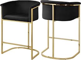 Donatella Black Bar Stool 700 Meridian Furniture Bar Tables In 2020 Contemporary Bar Stools Velvet Stool Bar Stools