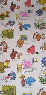 Just Bought This Bit Of Vintage Wallpaper Have No Idea What I Ll Do With It But How Could I Pass It By Cc Lizzie Rosman Mr Men Man Wallpaper Mr Men