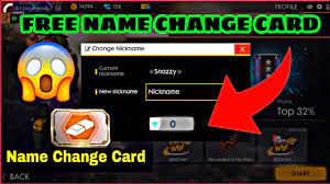 Here are the means to change the character name in free fire: Free Name Change Card On Garena Free Fire Youtube