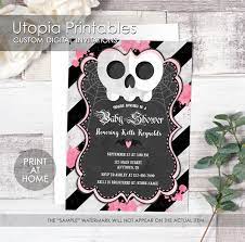 Brighten up your bathroom with unique gothic shower curtains from cafepress! Goth Baby Shower Invitation Girl Utopia Printables