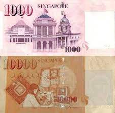 Singapore Dollar Back 1000 And 10000 Banknotes Money Bank Notes Singapore