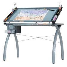 Studio Designs Alpha Craft Station Glass Top Drafting And Craft Table Walmart Com In 2021 Craft Table Craft Station Design Studio