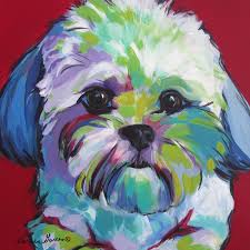 Just Me 12 X12 Acrylic Shih Tzu Pet Portrait Dog Art By Karren Garces Custom Orders Welcome Dog Paintings Dog Art Pet Portraits