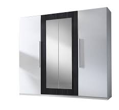 Billige kleiderschranke schwarz angebote vergleichen. Kleiderschrank Mit Spiegel Vera Ve20 Weiss Nuss Schwarz Moebline De