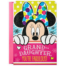 Birthday Wishes For 4 Year Old Great Granddaughter Disney Minnie Mouse Birthday Card For Granddaughter With Stickers And Bows Hallmark Greeting Cards Minnie Mouse Birthday Birthday Cards