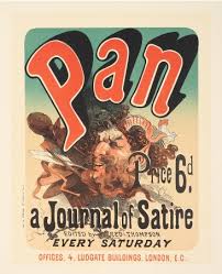 Pan Antique Print Map Room Jules Cheret Vintage Posters Satire