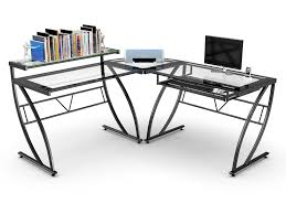 This contemporary style desk has a espresso finish on real wood veneer. Z Line Belaire Glass L Shaped Computer Desk L Shaped Desk L Shaped Glass Desk Desk