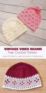 Vintage Vibes Beanie Free Crochet Pattern Crochet Hat Pattern Crochet Hats Crochet Beanie Pattern