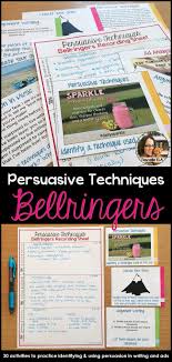 This Set Of 30 Bell Ringers Will Help Your Students Practice Analyzing Persuasive Persuasive Techniques English Language Arts High School Argumentative Writing