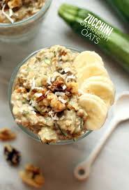 Check 10 zucchini recipes for toddlers. Vegan Banana Zucchini Overnight Oats Hummusapien