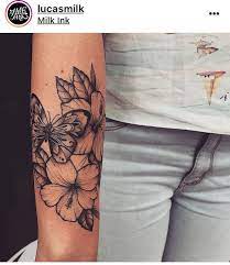 Colour Version Of This Would Be Super Pretty Tatuajes De Flores Y Mariposas Mangas Tatuajes Mangas Tatuajes Mujer