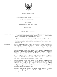 Sk penetapan besaran kades, perdes, bpd, rt rw 2020 6. Sk Tim Verifikasi Rkpdes