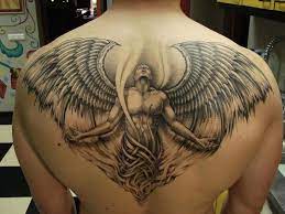 Badass Guardian Angel Back Tattoo Back Piece Tattoo Beautiful Angel Tattoos Angel Tattoo Men