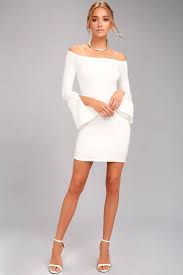 Marseille White Off The Shoulder Long Sleeve Bodycon Dress White Long Sleeve Dress White Long Sleeve Dress Bodycon Long Sleeve Bodycon Dress