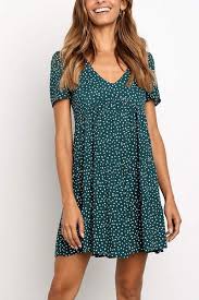 Printed V Neck Short Sleeved A Line Loose Casual Dress Momonight Simple Dress Casual Casual Dresses Plus Size Dresses Casual Boho