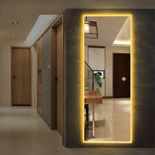 Orren Ellis Molloy Led Dimmable Frameless Lighted Full Length Mirror In 2020 Full Length Mirror With Lights Full Length Mirror Elegant Mirrors