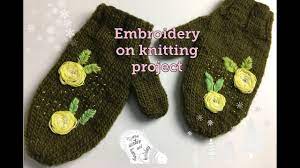 Rubber knit alternately 2 persons. How To Embroidery Roses On Knitting Project Very Easy Youtube