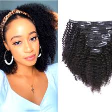Kinky curly Human hair clip ins