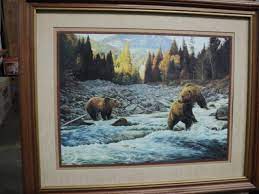 Glass piece is filmed in plastic for ease of finishing. Home Interior Bear Picture 23 X 19 Collectibles Vintage Princess House Tools Toys Sports Cards Food More K Bid