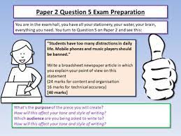 Students could sit the paper which is available from aqa and then these respons. Aqa English Language Paper 2 Question 5 Exam Preparation By Ecpublishing
