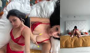 Camilla Araujo Teases in Red Lingerie While Pleasuring Herself in Leaked  Solo Play Video