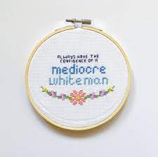 Fupa // vulgar cross stitch. Confidence Of A Mediocre White Man Feminist Cross Stitch Pattern Funny Feminism Instant Download Cross Stitch Cross Stitch Quotes Cross Stitch Books